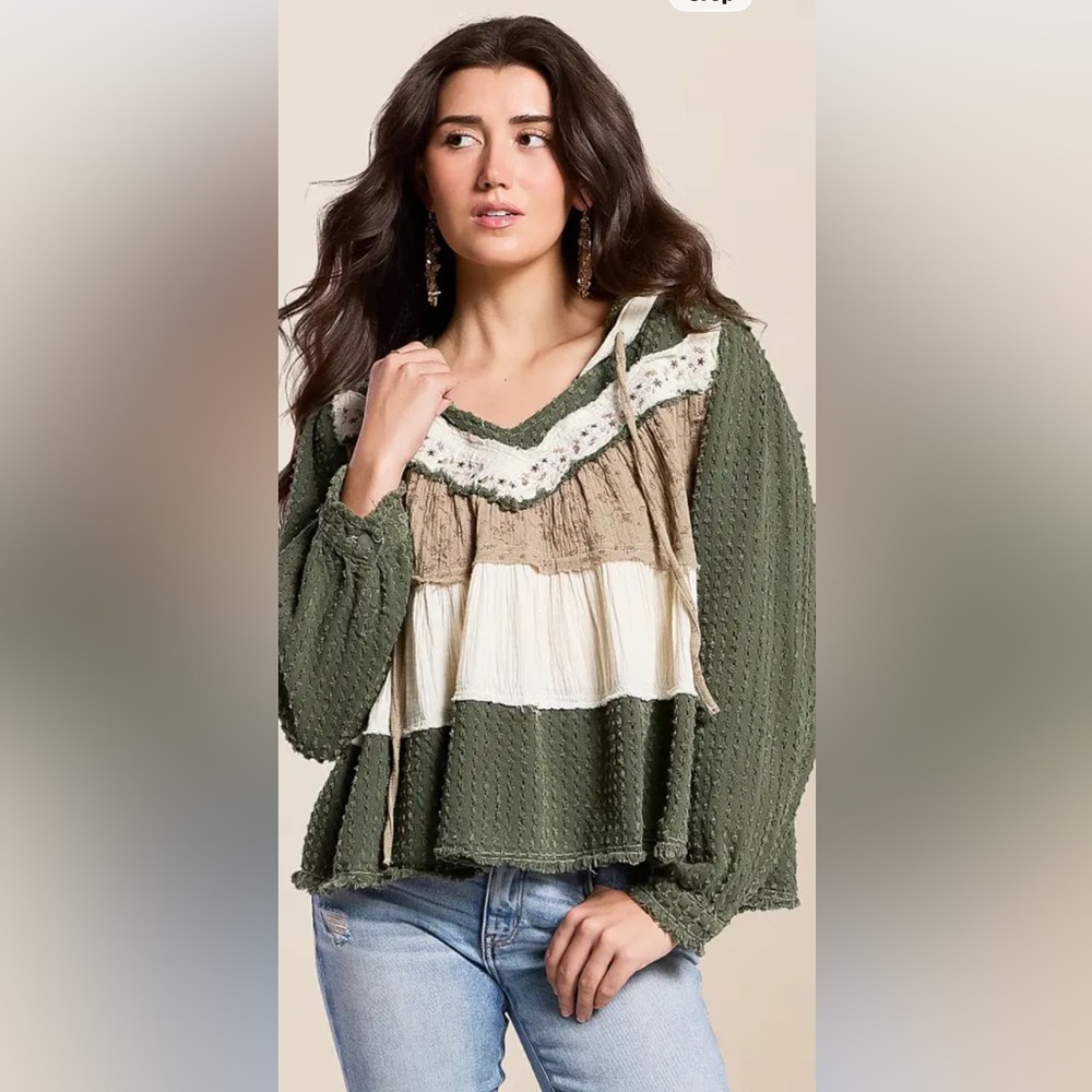 POL Pieced Floral Hoodie (copy)